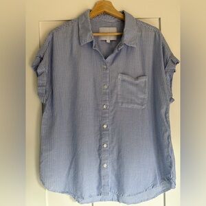 Blue and White Pin Striped Shirt